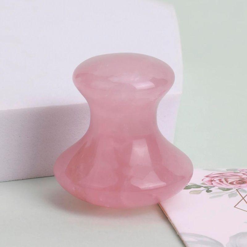 gua sha - champignon | Guasham™ outil de massage facial en forme de champignon en quart rose - belleMbeauté