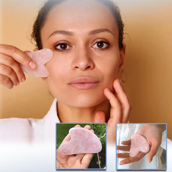 gua sha | LovelyGuasha™ pierre de massage en quart rose en forme de coeur - belleMbeauté