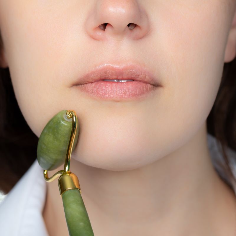 Rouleau de jade| Picot | Rouleau de jade double sense ,pour le massage du visage - belleMbeauté