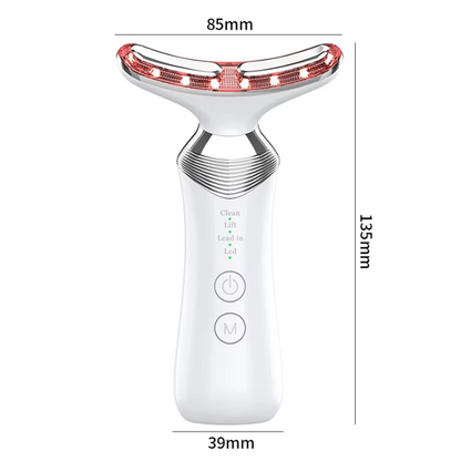 Luminothérapie Visage | NeckBeauty | Appareil de massage faciale or ,EMS ,LED, vibration, et anti ride | Gua sha électrique