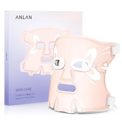 Masque visage led | Facemask | Appareil de beauté du visage antirides ,lumière led 5 couleurs, masque chauffant, soin du visage chauffant, appareil de beauté lumineux