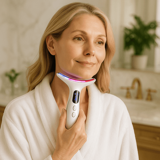 Appareil massage visage | LedTherapy™ |EMS, 3 couleurs LED, Antirides et ridules - belleMbeauté