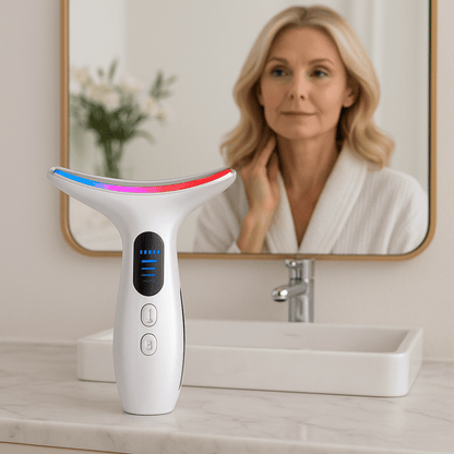 Appareil massage visage | LedTherapy™ |EMS, 3 couleurs LED, Antirides et ridules - belleMbeauté