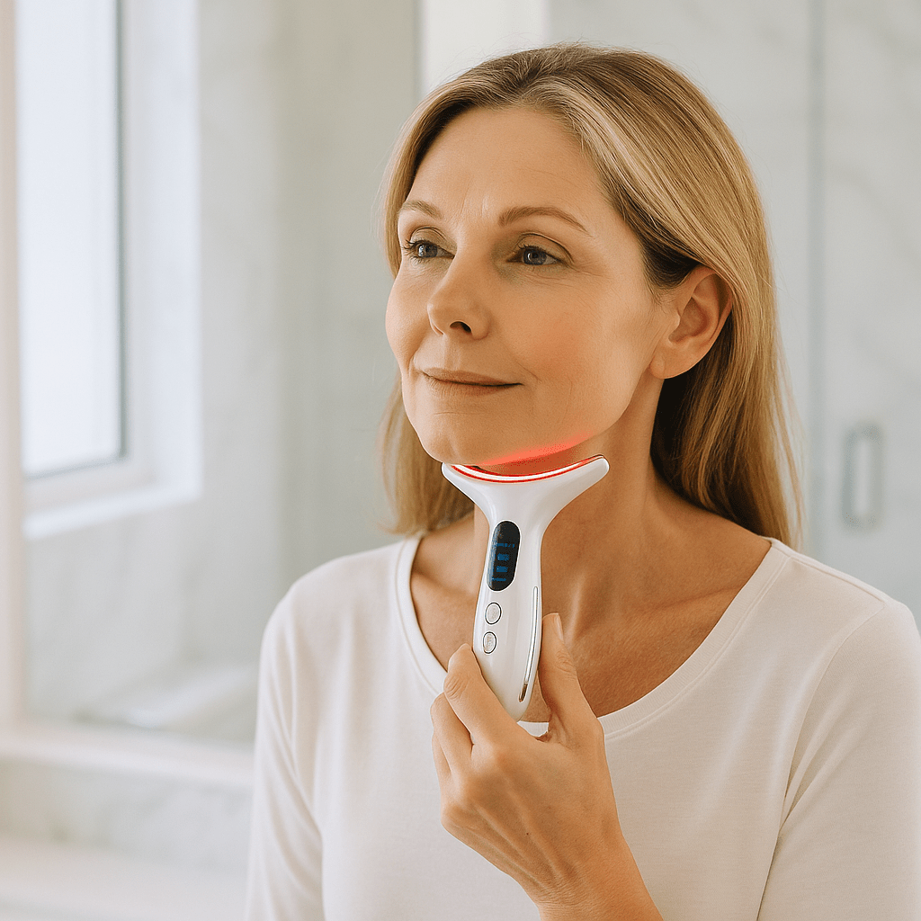 Appareil massage visage | LedTherapy™ |EMS, 3 couleurs LED, Antirides et ridules - belleMbeauté