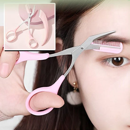 Dermaplaning | Bderma | Le kit dermaplaning complet en forme d'arc pour le visage et les sourcils , deux rasoirs et des ciseaux à sourcils - belleMbeauté