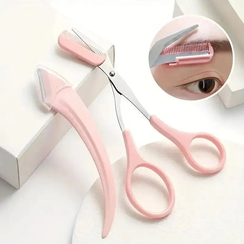 Dermaplaning | Bderma | Le kit dermaplaning complet en forme d'arc pour le visage et les sourcils , deux rasoirs et des ciseaux à sourcils - belleMbeauté