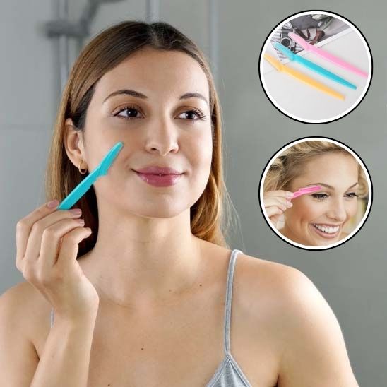 Dermaplaning | Rasetou™ | Lot de 9 rasoirs à sourcils multicolores , moustache et visage - belleMbeauté