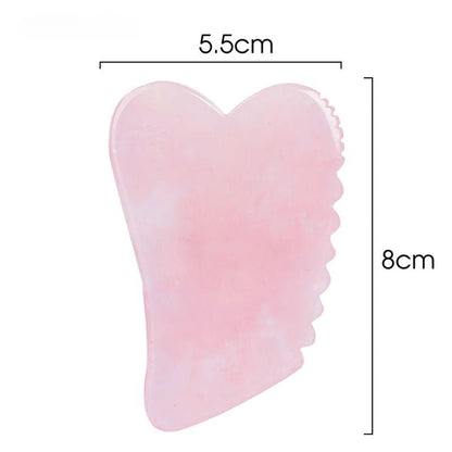Gua sha | Gasharequin™ | Outil de massage facial dentelé en quart rose - belleMbeauté
