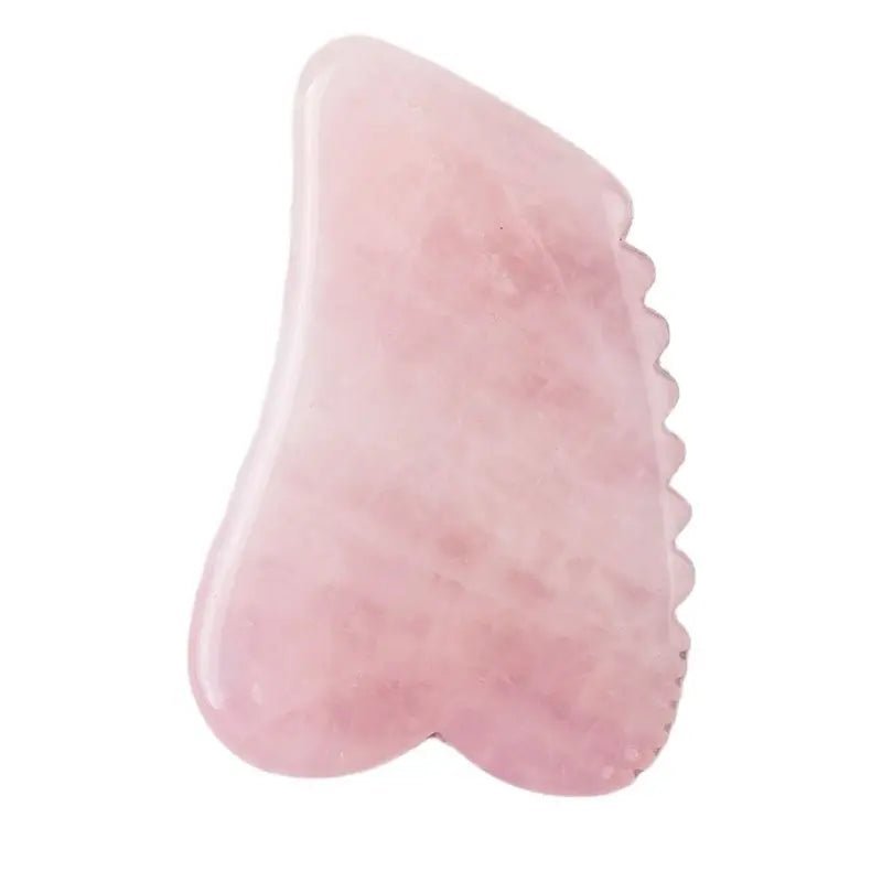 Gua sha | Gasharequin™ | Outil de massage facial dentelé en quart rose - belleMbeauté