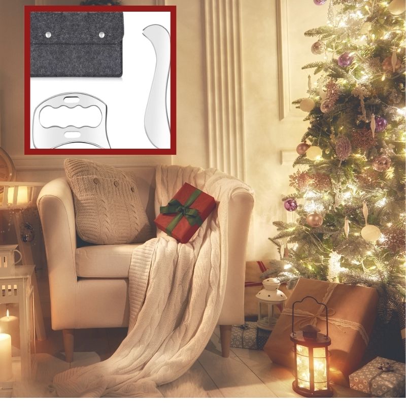 Gua sha | GuashaLuxe™ | Kit de massage professionnel en acier inoxydable avec une pochette de protection - belleMbeauté