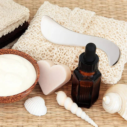 Gua sha | GuashaLuxe™ | Kit de massage professionnel en acier inoxydable avec une pochette de protection - belleMbeauté