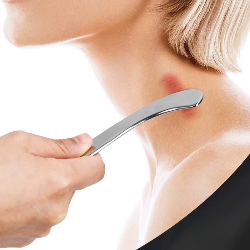 Gua sha | GuashaLuxe™ | Kit de massage professionnel en acier inoxydable avec une pochette de protection - belleMbeauté