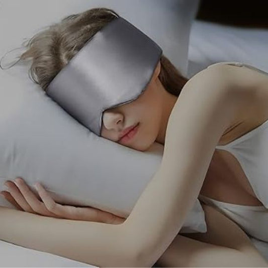 Masque de nuit en soie | Masoie | Masque en soie de murier 100% naturelle fermeture scratch, doux rembourrer ,antirides - belleMbeauté