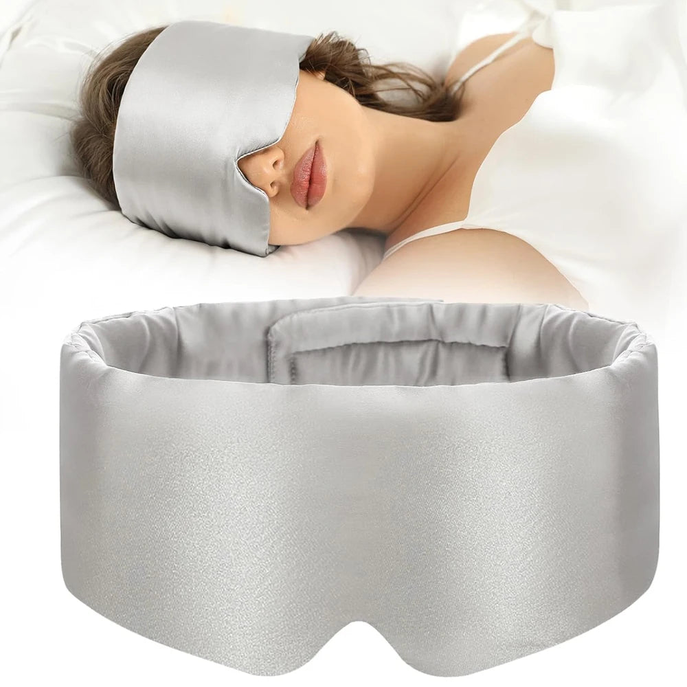 Masque de nuit en soie | Masoie | Masque en soie de murier 100% naturelle fermeture scratch, doux rembourrer ,antirides - belleMbeauté