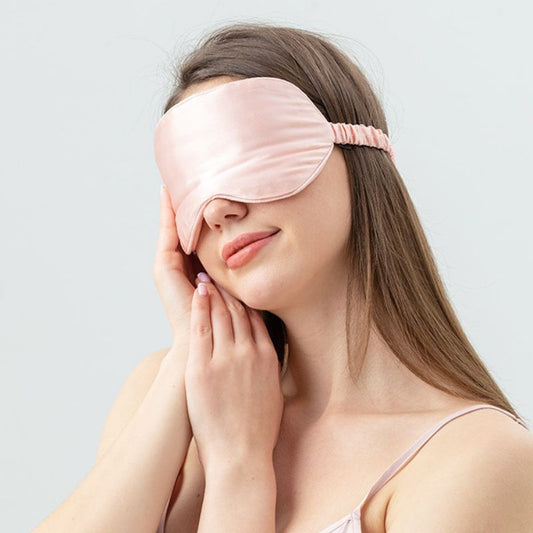 Masque de sommeil en soie | Masque en soie de murier à élastique 100% naturelle, doux rembourrer ,antirides - belleMbeauté