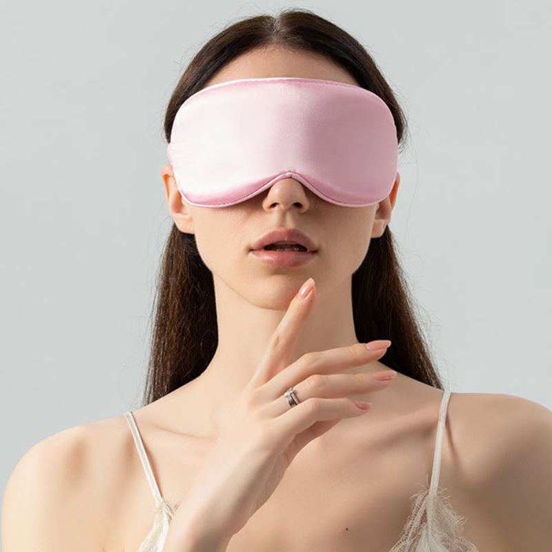 Masque de sommeil en soie | Masque en soie de murier à élastique 100% naturelle, doux rembourrer ,antirides - belleMbeauté