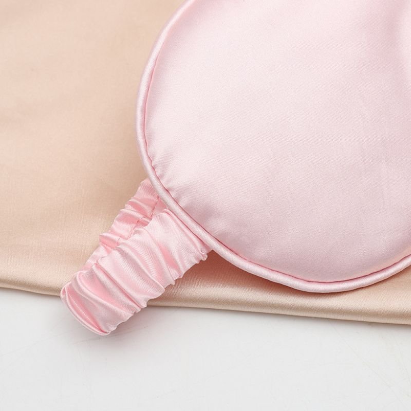 Masque de sommeil en soie | Masque en soie de murier à élastique 100% naturelle, doux rembourrer ,antirides - belleMbeauté