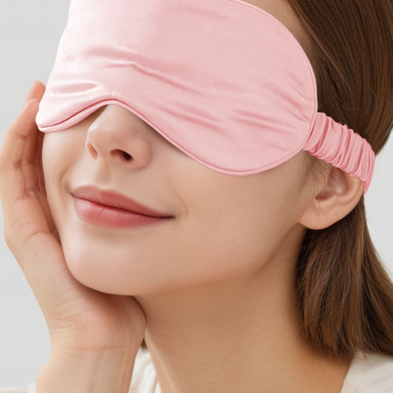 Masque de sommeil en soie | Masque en soie de murier à élastique 100% naturelle, doux rembourrer ,antirides - belleMbeauté