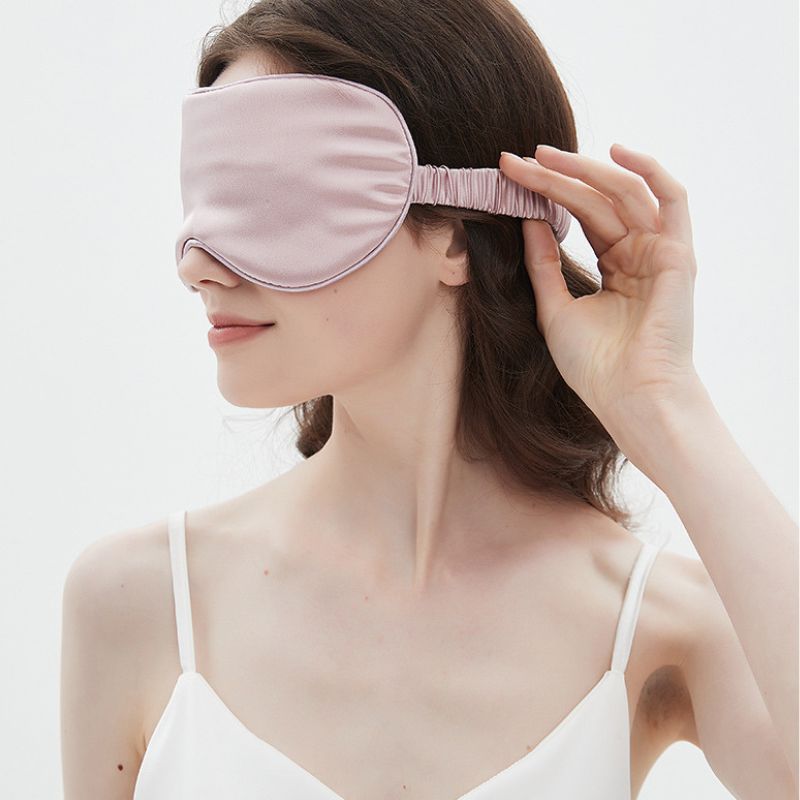 Masque de sommeil en soie | Masque en soie de murier à élastique 100% naturelle, doux rembourrer ,antirides - belleMbeauté