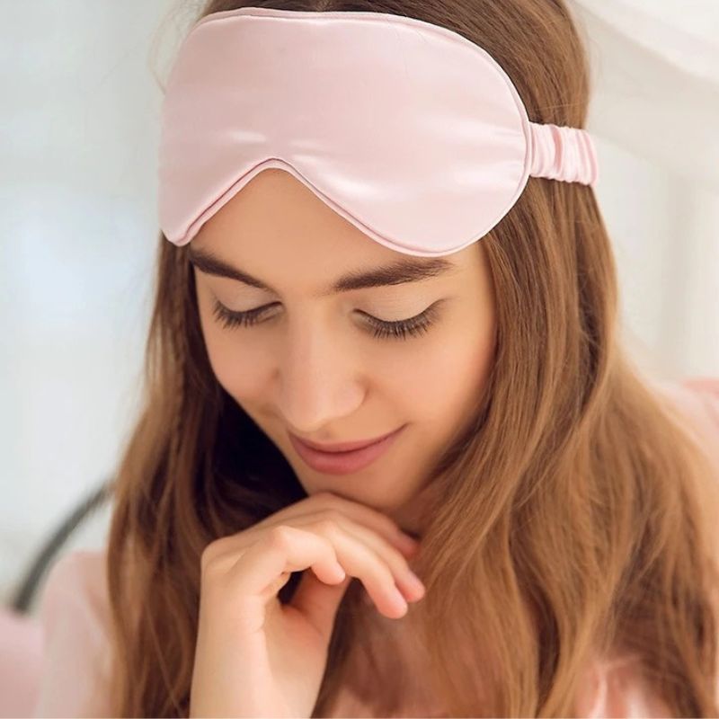 Masque de sommeil en soie | Masque en soie de murier à élastique 100% naturelle, doux rembourrer ,antirides - belleMbeauté
