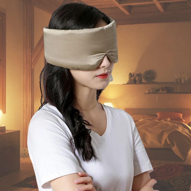 masque de sommeil soie | SleepMask | Masque en soie de murier 100% naturelle fermeture scratch, doux rembourrer ,antirides - belleMbeauté