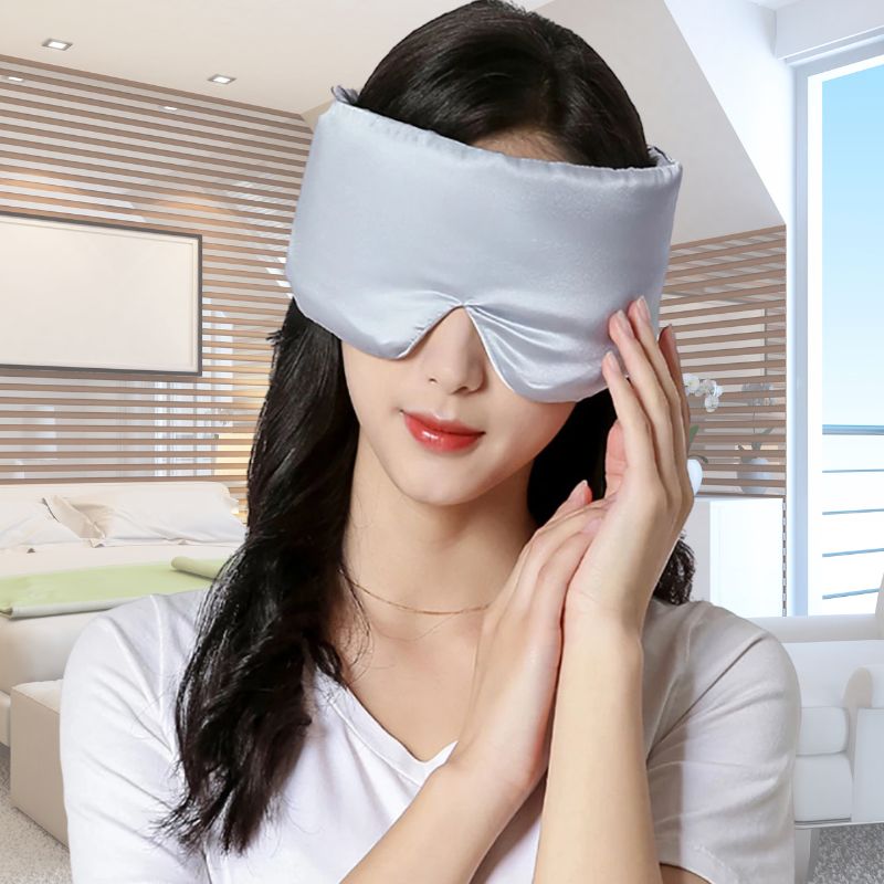 masque de sommeil soie | SleepMask | Masque en soie de murier 100% naturelle fermeture scratch, doux rembourrer ,antirides - belleMbeauté