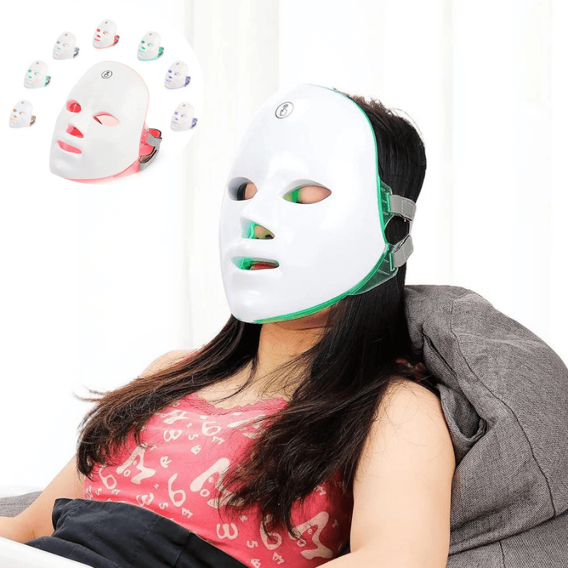 Masque led visage | FaceLed | Luminothérapie visage,7 couleurs , anti - rides - belleMbeauté