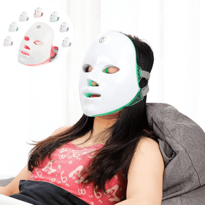 Masque led visage | FaceLed | Luminothérapie visage,7 couleurs , anti - rides - belleMbeauté