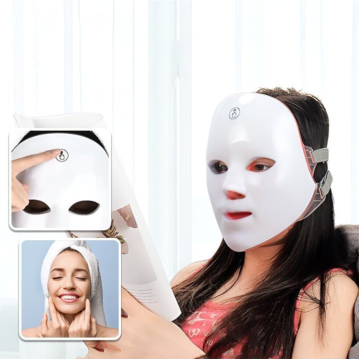 Masque led visage | FaceLed | Luminothérapie visage,7 couleurs , anti - rides - belleMbeauté