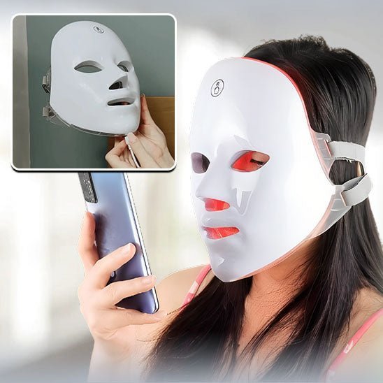 Masque led visage | FaceLed | Luminothérapie visage,7 couleurs , anti - rides - belleMbeauté