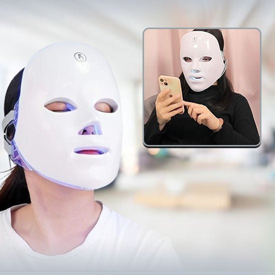 Masque led visage | FaceLed | Luminothérapie visage,7 couleurs , anti - rides - belleMbeauté