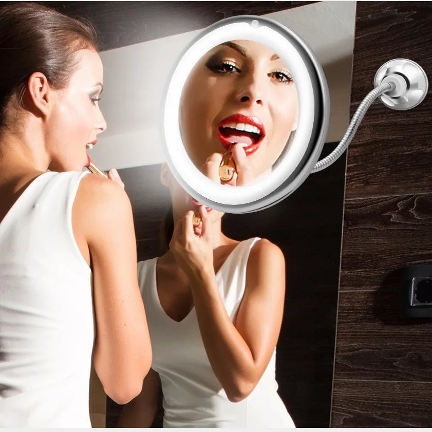 Miroir Grossissant | Mirgro™ | Lumineux se fixe sans perçage - belleMbeauté