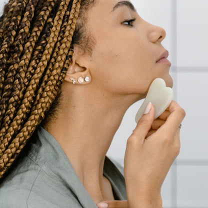 Pierre de gua sha | Jadsha - Pierre de jade pour le massage facial à domicile, anti - ride et élimine les gonflement - pour visage , cerne et cou - belleMbeauté