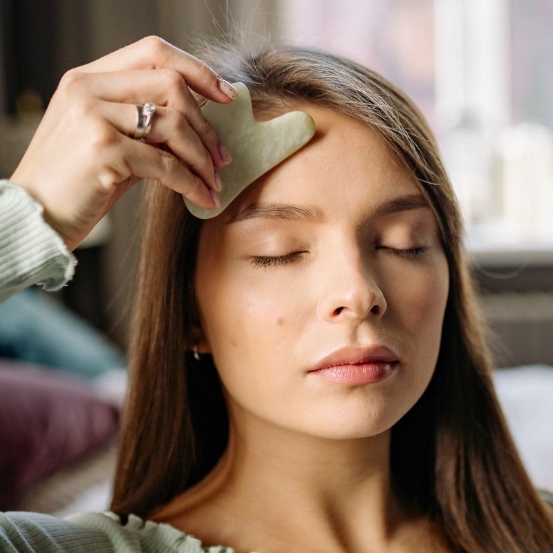 Pierre de gua sha | Jadsha - Pierre de jade pour le massage facial à domicile, anti - ride et élimine les gonflement - pour visage , cerne et cou - belleMbeauté