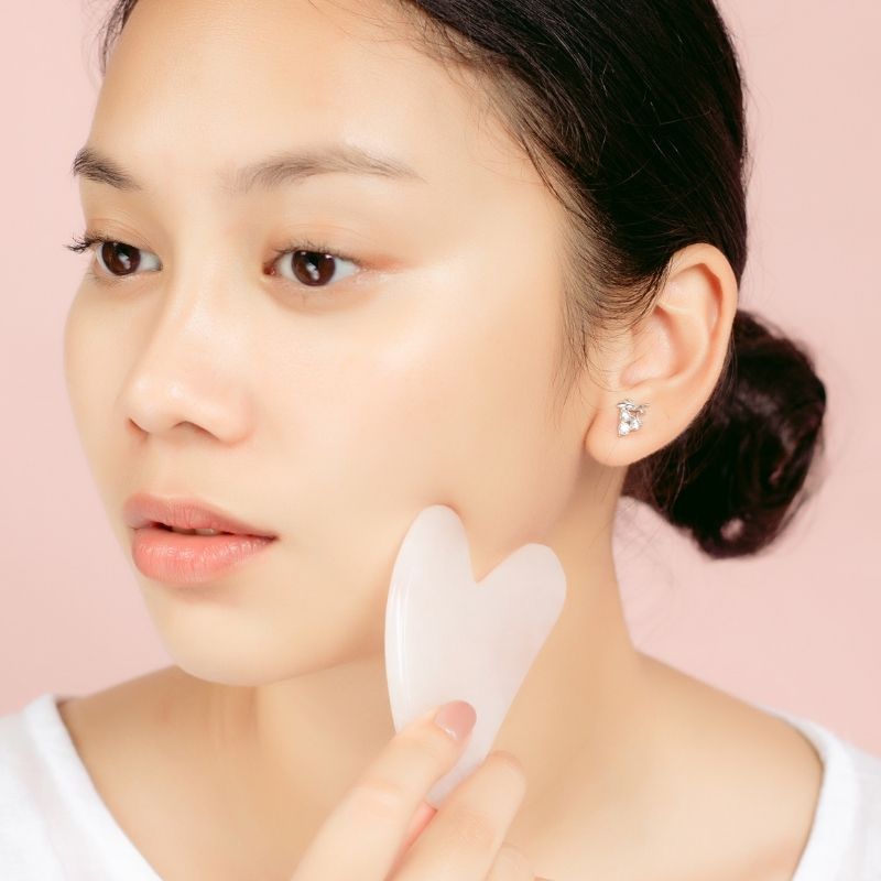Pierre de gua sha | Jadsha - Pierre de jade pour le massage facial à domicile, anti - ride et élimine les gonflement - pour visage , cerne et cou - belleMbeauté