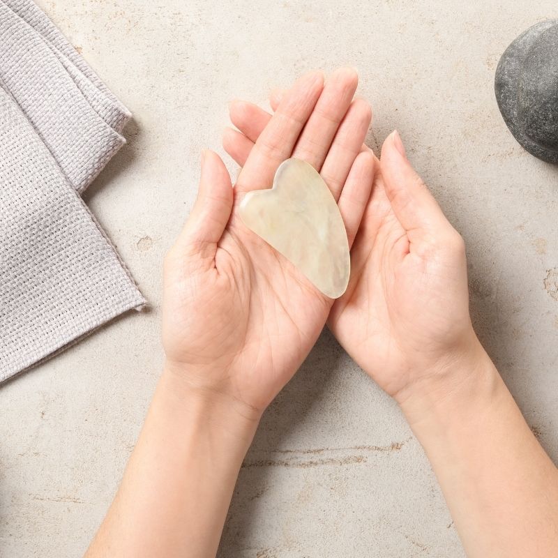 Pierre de gua sha | Jadsha - Pierre de jade pour le massage facial à domicile, anti - ride et élimine les gonflement - pour visage , cerne et cou - belleMbeauté