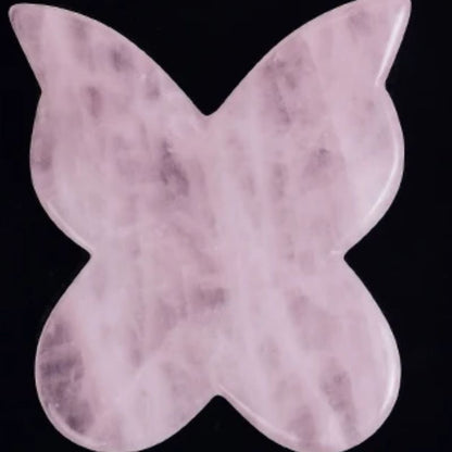 Pierre gua sha | Butterfly | outil de massage facial anti ride en quart rose en forme de papillon - belleMbeauté