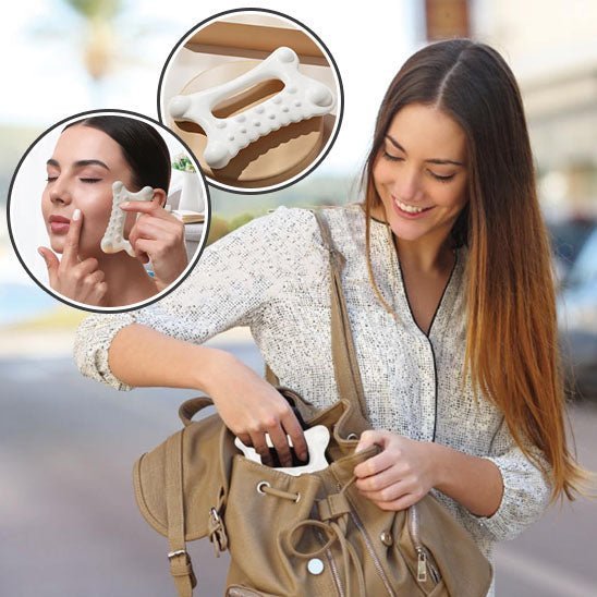 Pierre gua sha | NewGuasha | Outil de massage dentelé en céramique , ergonomique et antiride - belleMbeauté