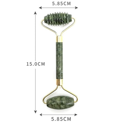 Rouleau de jade| Picot | Rouleau de jade double sense ,pour le massage du visage - belleMbeauté