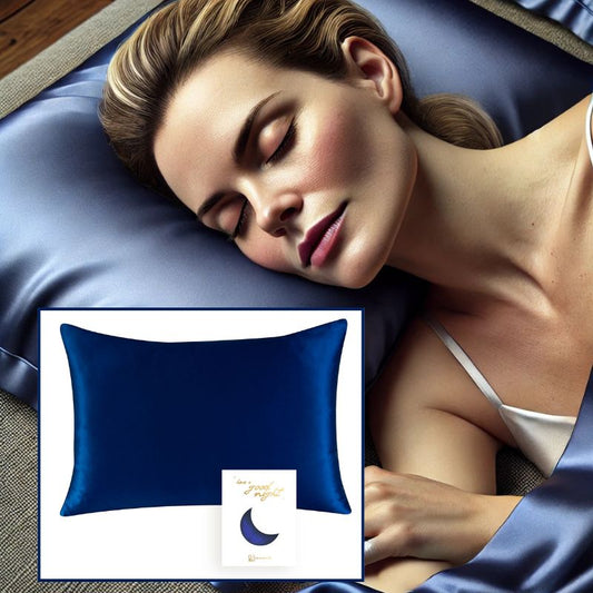 Taie d oreiller en soie | SilkBlue |Taie d'oreiller en soie de murier bleu nuit, 100% naturelle, pour la peau et les cheveux, anti rides anti frisottis - belleMbeauté