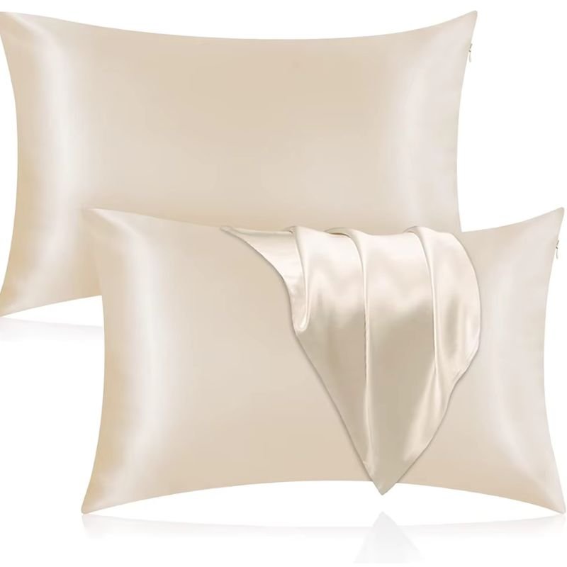Taie d'Oreiller en Soie | SilkPillow | Taie d'oreiller beige double face , anti âge doux et 100% naturelle - belleMbeauté