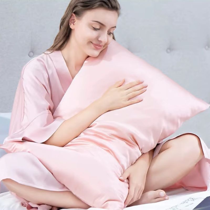 Taie d'oreiller en soie | SilkPink | En soie de murier , 100% naturelle, pour la peau et les cheveux, anti rides anti frisottis - belleMbeauté