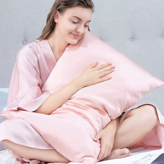 Taie d'oreiller en soie | SilkPink | En soie de murier , 100% naturelle, pour la peau et les cheveux, anti rides anti frisottis - belleMbeauté