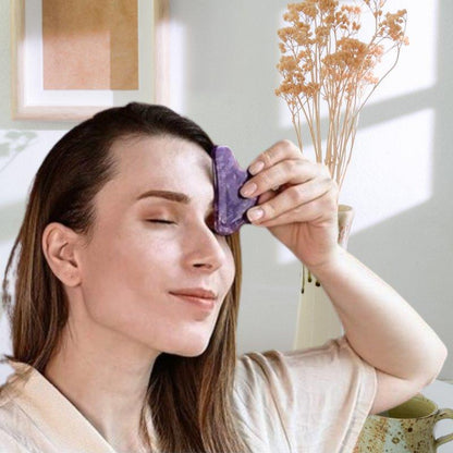 Gua sha | GuashaPurple | Pierre de massage en améthyste apaisante ,relaxante et anti rides - belleMbeauté