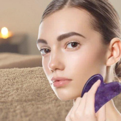 Gua sha | GuashaPurple | Pierre de massage en améthyste apaisante ,relaxante et anti rides - belleMbeauté