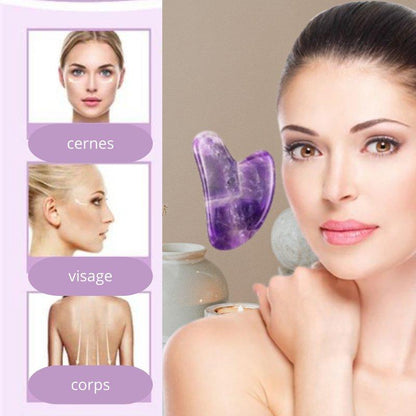 Gua sha | GuashaPurple | Pierre de massage en améthyste apaisante ,relaxante et anti rides - belleMbeauté